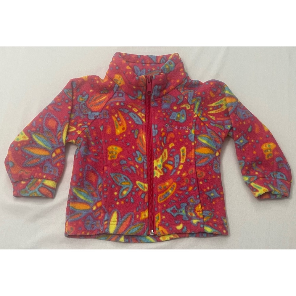 Columbia Toddler Girls 2T Benton Springs Fleece Jacket Pink Paisley Full Zip
